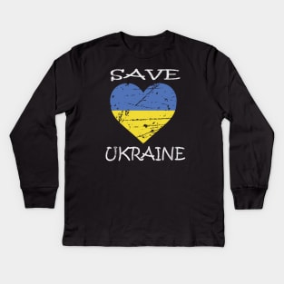 Save heart ukraine Kids Long Sleeve T-Shirt